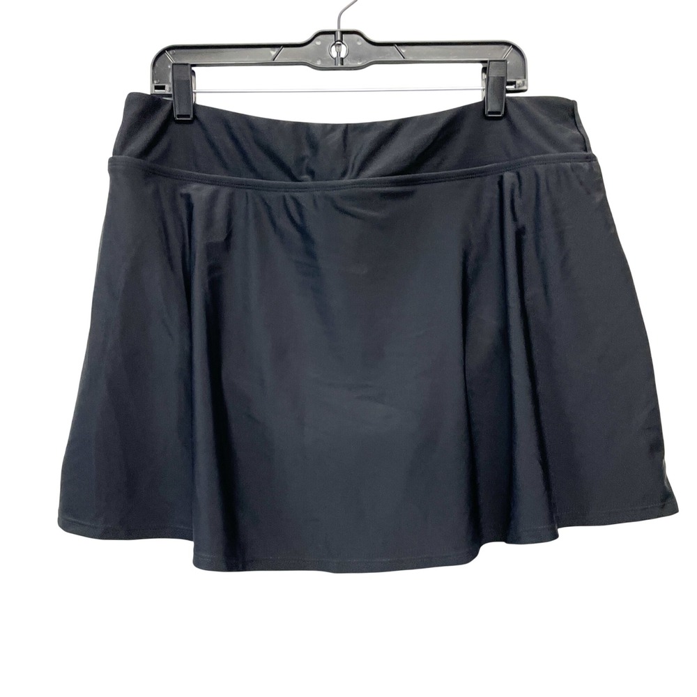 Lands' End Women's Black Crossover V-Waist Swim Skirt Size Large - Picture 3 of 6